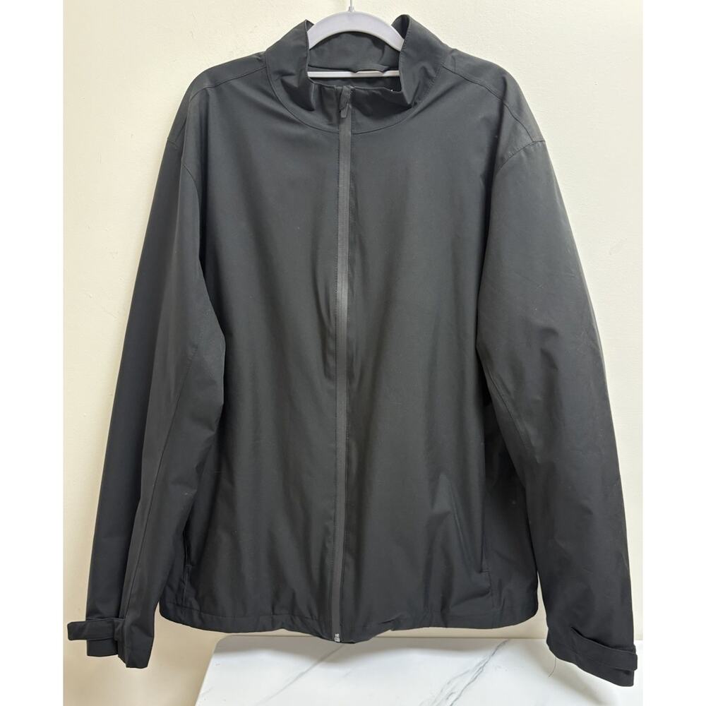 Walter Hagen Mens XL Black Performance Golf Windbreaker Jacket Full Zip Shell